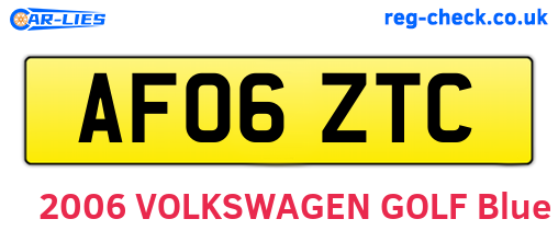 AF06ZTC are the vehicle registration plates.