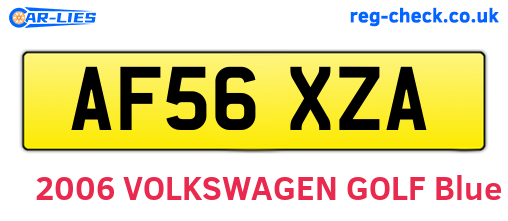 AF56XZA are the vehicle registration plates.
