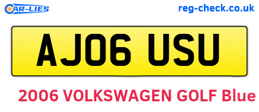 AJ06USU are the vehicle registration plates.