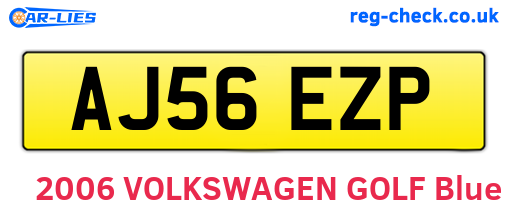 AJ56EZP are the vehicle registration plates.