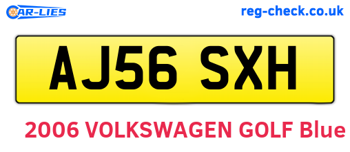 AJ56SXH are the vehicle registration plates.