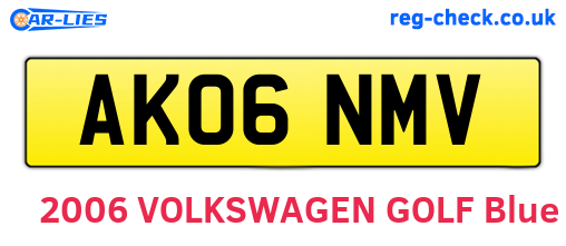 AK06NMV are the vehicle registration plates.