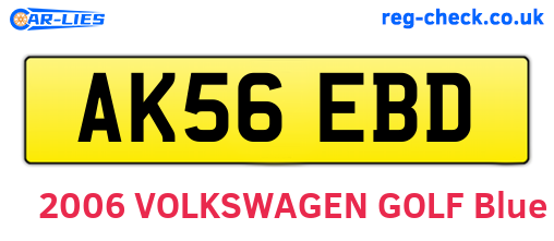 AK56EBD are the vehicle registration plates.