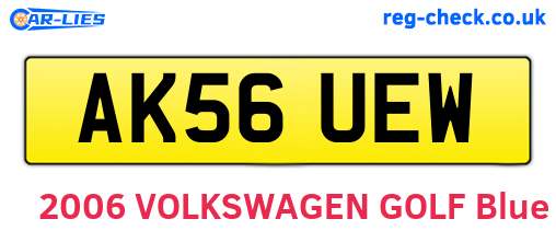 AK56UEW are the vehicle registration plates.