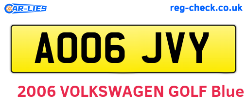 AO06JVY are the vehicle registration plates.