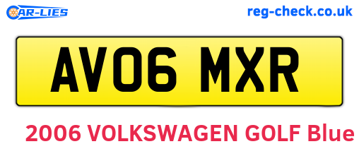 AV06MXR are the vehicle registration plates.