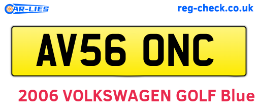 AV56ONC are the vehicle registration plates.