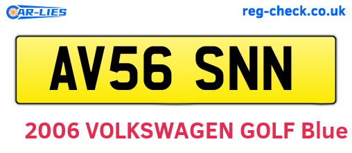 AV56SNN are the vehicle registration plates.