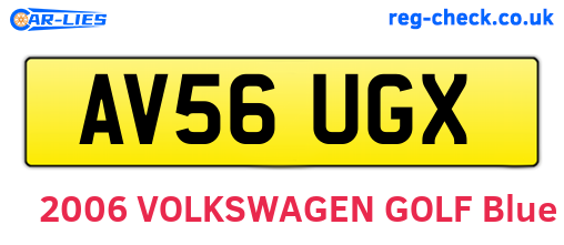 AV56UGX are the vehicle registration plates.