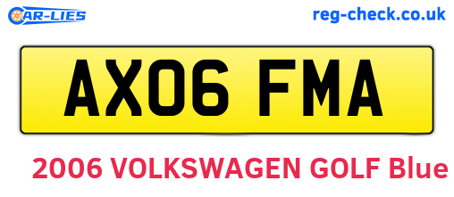 AX06FMA are the vehicle registration plates.