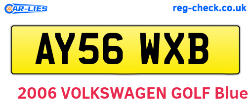 AY56WXB are the vehicle registration plates.