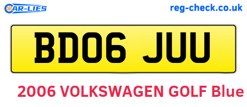 BD06JUU are the vehicle registration plates.