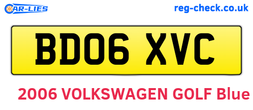 BD06XVC are the vehicle registration plates.