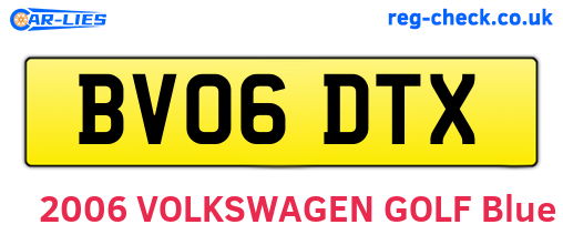 BV06DTX are the vehicle registration plates.