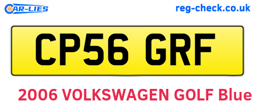 CP56GRF are the vehicle registration plates.