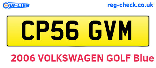 CP56GVM are the vehicle registration plates.