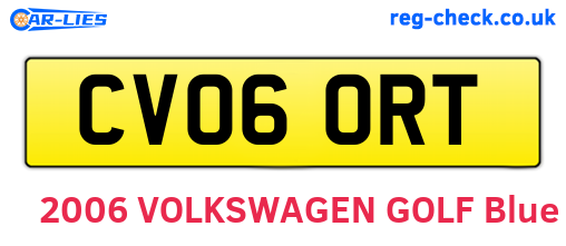 CV06ORT are the vehicle registration plates.