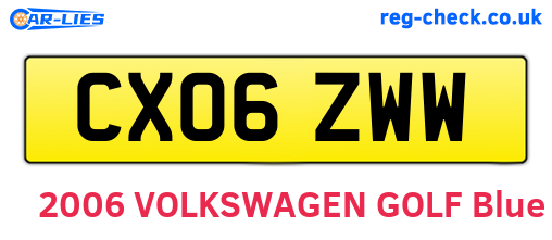 CX06ZWW are the vehicle registration plates.