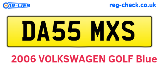 DA55MXS are the vehicle registration plates.