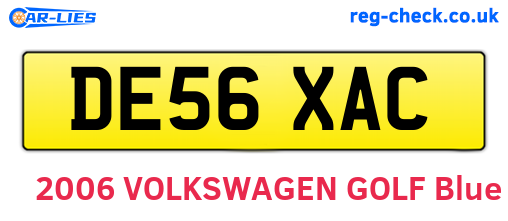 DE56XAC are the vehicle registration plates.