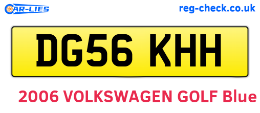 DG56KHH are the vehicle registration plates.