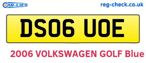 DS06UOE are the vehicle registration plates.
