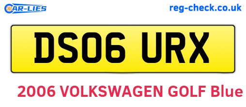 DS06URX are the vehicle registration plates.