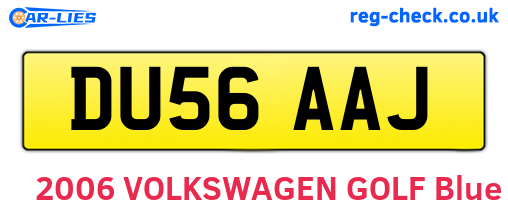 DU56AAJ are the vehicle registration plates.