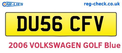DU56CFV are the vehicle registration plates.