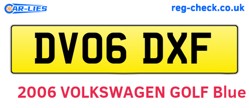 DV06DXF are the vehicle registration plates.