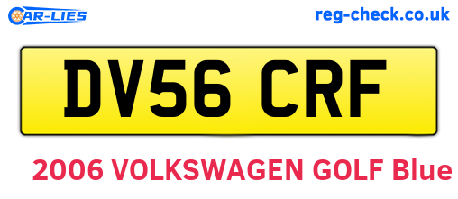DV56CRF are the vehicle registration plates.