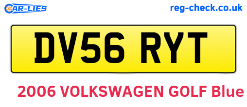 DV56RYT are the vehicle registration plates.