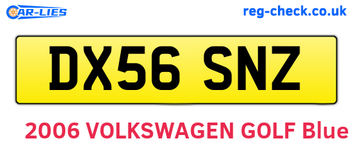 DX56SNZ are the vehicle registration plates.