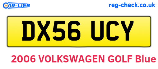 DX56UCY are the vehicle registration plates.