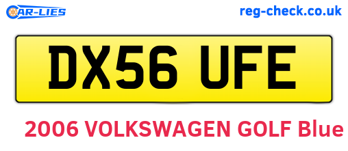 DX56UFE are the vehicle registration plates.