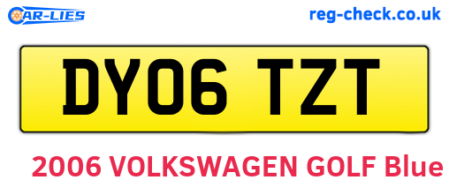 DY06TZT are the vehicle registration plates.