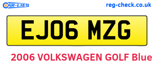 EJ06MZG are the vehicle registration plates.
