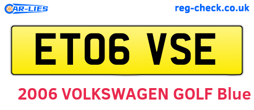 ET06VSE are the vehicle registration plates.