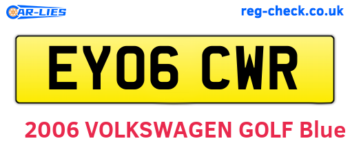EY06CWR are the vehicle registration plates.