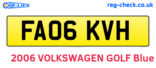 FA06KVH are the vehicle registration plates.