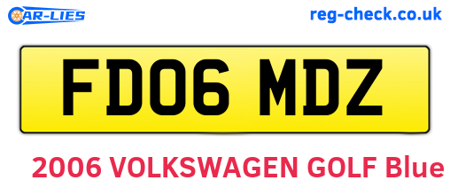 FD06MDZ are the vehicle registration plates.