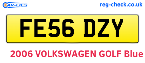 FE56DZY are the vehicle registration plates.