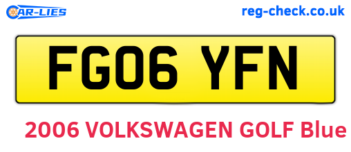 FG06YFN are the vehicle registration plates.