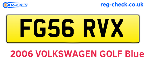 FG56RVX are the vehicle registration plates.