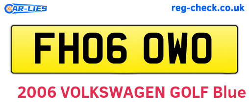FH06OWO are the vehicle registration plates.