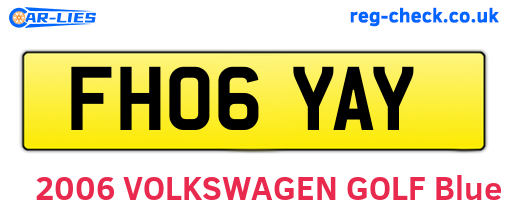 FH06YAY are the vehicle registration plates.