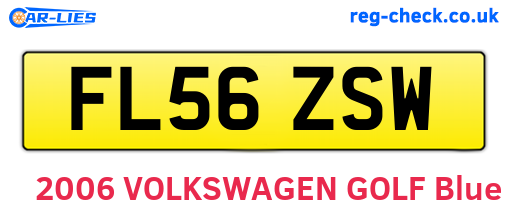 FL56ZSW are the vehicle registration plates.