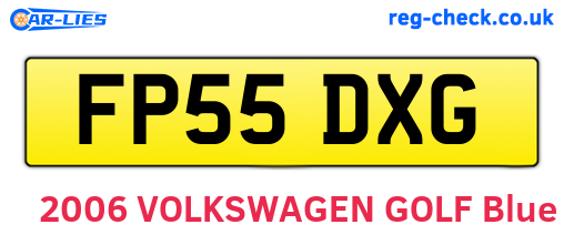 FP55DXG are the vehicle registration plates.