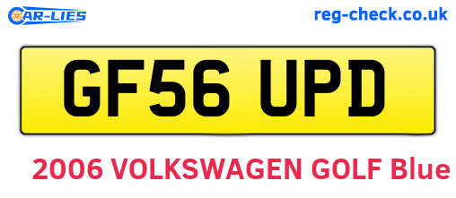GF56UPD are the vehicle registration plates.