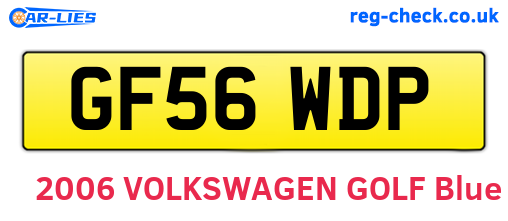 GF56WDP are the vehicle registration plates.